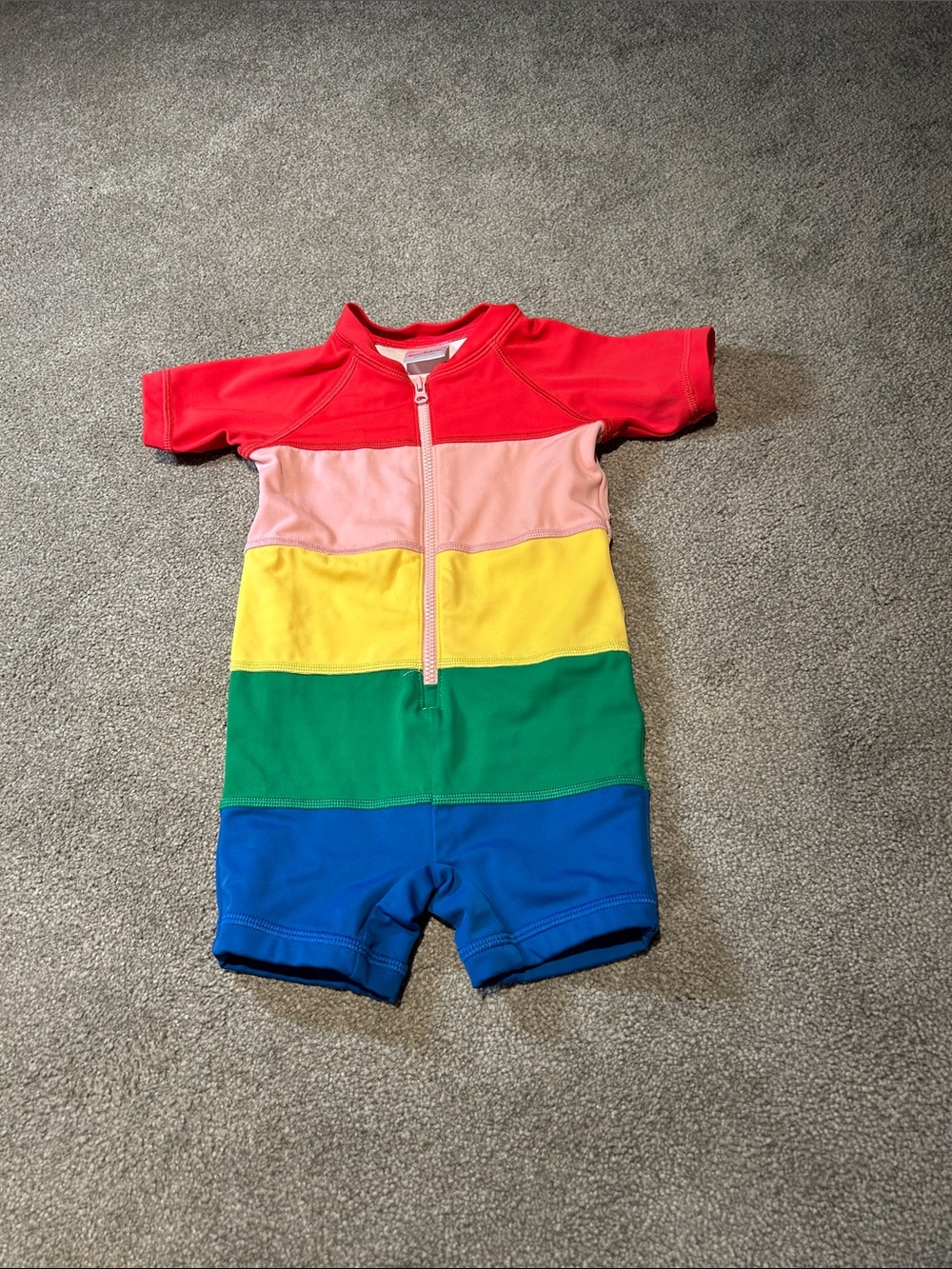 Kids Rainbow Striped One-Piece Swimsuit - Multicolor